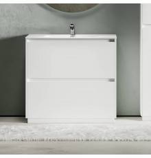 Тумба с раковиной Sancos Libra Floor 90 белый глянец, белая раковина CN7002