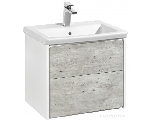 Roca Z.RU93.0.300.2 Ronda Тумба под умывальник подвес., 2 ящика, 577х480х412 мм, Бетон/белый мат ZRU9303002