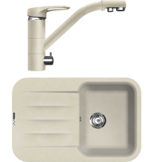 Комплект Мойка кухонная Lava L11.CRE crema + Смеситель SG05 CRE crema