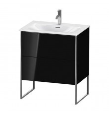 Duravit XSquare Тумба с раковиной 71x47.8х59.2см., напольная, 2 яшика, встроенные ножки с регулировкой по высоте, цвет: Black High Gloss. XS452304040,  23447300001