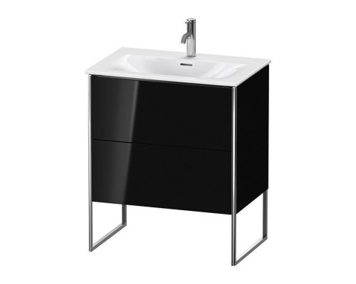 Duravit XSquare Тумба с раковиной 71x47.8х59.2см., напольная, 2 яшика, встроенные ножки с регулировкой по высоте, цвет: Black High Gloss. XS452304040,  23447300001