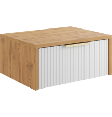 Прикроватная тумба DIWO Краснодар подвесная 45x35x20 белый, дуб вотан, ручка золото