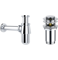 Комплект Wellsee Drainage System 182103001 с донным клапаном с переливом, хром