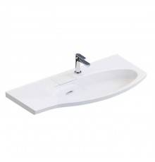 Kerama Marazzi Riva Раковина 100.7х48х15см., накладная, мебельная, с крепежом, правая, 1 отв., с переливом, цвет: белый глянцевый