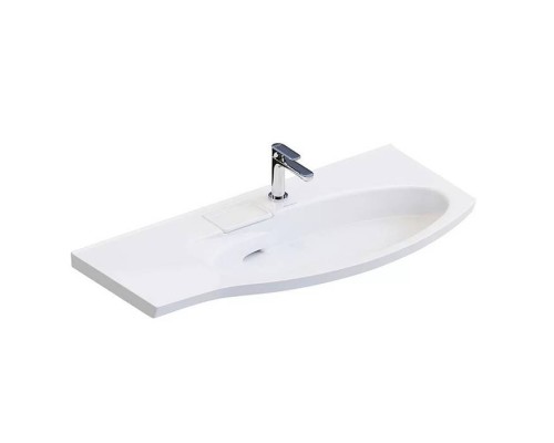 Kerama Marazzi Riva Раковина 100.7х48х15см., накладная, мебельная, с крепежом, правая, 1 отв., с переливом, цвет: белый глянцевый Kerama Marazzi Riva Раковина 100.7х48х15см., накладная, мебельная, с крепежом, правая, 1 отв., с переливом, цвет: белый глянцевый