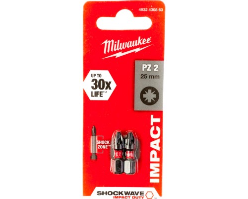 Бита Milwaukee SHOCKWAVE PZ2х25 (2шт.)(863)
