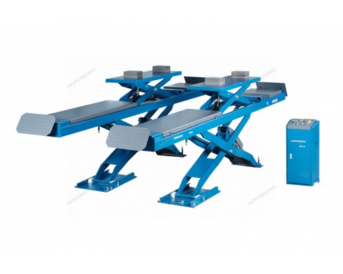 Подъемник ножничный для сход-развала 4,5 т, 380 В, 2 уровня, аварийное опускание, синий NORDBERG N63