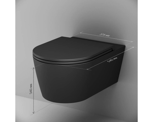C8F1701MBSC Унитаз подвесной FlashClean с сиденьем микролифт, матовый C8F1701MBSC Унитаз подвесной FlashClean с сиденьем микролифт, матовый