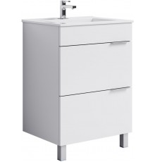 AQ Br.01.06/2/W Бриг Тумба под умывальник, на ножках, 2 ящика, белый 560х835х445 мм Br.01.06/2/W