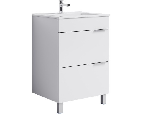 AQ Br.01.06/2/W Бриг Тумба под умывальник, на ножках, 2 ящика, белый 560х835х445 мм Br.01.06/2/W
