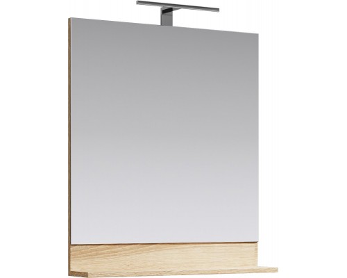 AQ FOS0207DS Фостер Зеркало с полочкой, светодиодным светильником и выкл, дуб сонома, 700х800х140 мм FOS0207DS