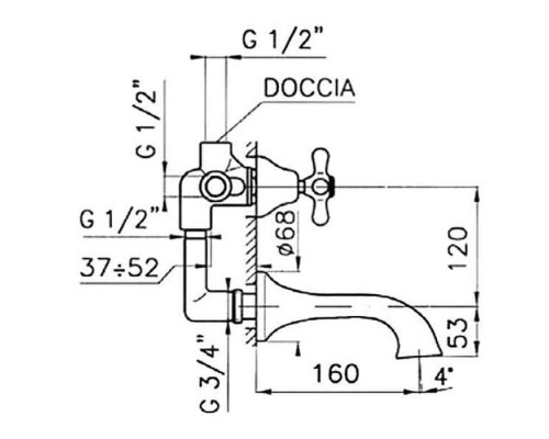 Nicolazzi Articoli Vari Излив с выносом: 180 мм, цвет:хром. C2503CR Nicolazzi Articoli Vari Излив с выносом: 180 мм, цвет:хром. C2503CR