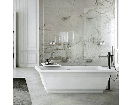 Gessi Eleganza Ванна отдельностоящая 180х85x55см, со сливом-переливом, цвет: матовый белый. 46715#521