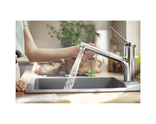 Hansgrohe Zesis Смеситель для кухни, 1 отв., с вытяжным душем, 2jet, цвет: хром. 74800000 Hansgrohe Zesis Смеситель для кухни, 1 отв., с вытяжным душем, 2jet, цвет: хром. 74800000