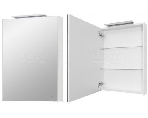 Roca 7.8576.4.380.6 Oleta Шкаф зеркальный, петли слева, 500х700х137 мм, LED свет., Белый глянец A857643806