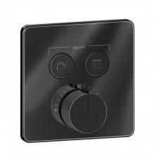 Gessi Hi-Fi Comfort Смеситель для душа, встраиваемый, термостатический, с 2 запорными кнопками, цвет: Black Metal PVD. 38718#706