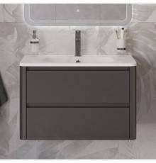 Тумба с раковиной Cezares Relax 80 оружейная сталь, раковина Cezares CZR-800/480-LV-MR-NV
