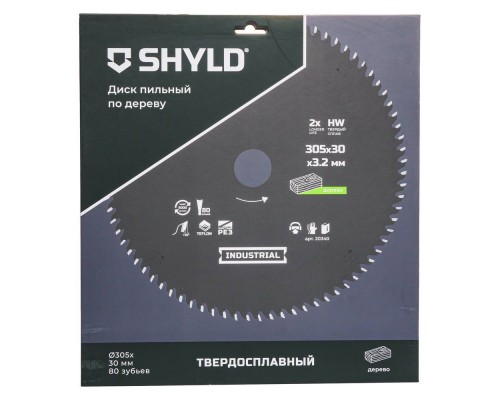 Диск пильный по дереву SHYLD твердосплавный 305х30 мм, 80 зубьев(20340) Диск пильный по дереву SHYLD твердосплавный 305х30 мм, 80 зубьев(20340)
