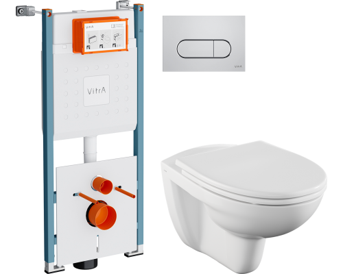 Комплект Унитаз подвесной Norm Fit 6855B099-1777 + Крышка VitrA Norm 84-003-749 с микролифтом + Инсталляция V-Fix Core 732-5800-01PV
