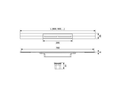 TECE Профиль для душа с сифоном TECEdrainprofile, 900 мм, PVD Polished Gold Optic. 673001,  670912