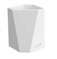 Laufen Home collection Керамический стакан 90х90х105 мм TRIO CUP, настольный, цвет: белый. 8.7777.4.000.000.1