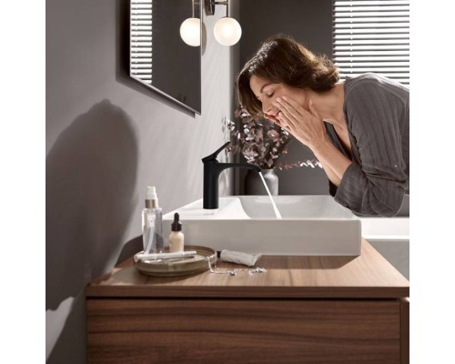 Hansgrohe Vivenis Смеситель для раковины, 1 отв., без донного клапана, цвет: черный матовый. 75022670