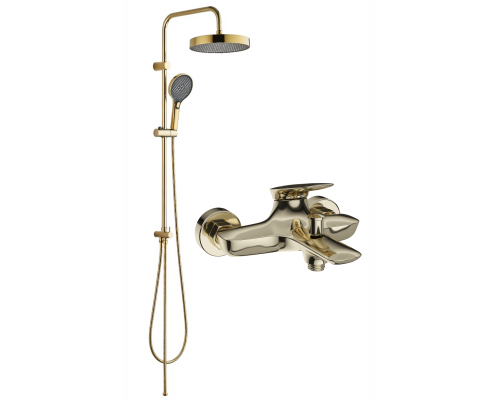 Душевая стойка STWORKI Гётеборг S23180GG со смесителем Молде S23100GG, глянцевое золото