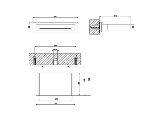 Gessi Rettangolo Каскадный излив для душа настенный, для монтажа с удаленным управлением, цвет: хром. 20193#031