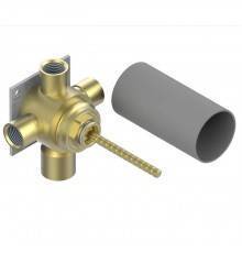 THG Wall mounted 4-way diverter with ceramic cartridge for concealed installation- 1 inlet 3/4 and 3 outlets 1/2 with stop position, without trim. G00-A00-49M3SPSA