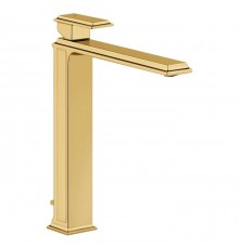 Gessi Eleganza Смеситель для раковины на 1 отверстие, высокий, с донным клапаном, цвет: золото. 46003#080