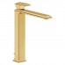 Gessi Eleganza Смеситель для раковины на 1 отверстие, высокий, с донным клапаном, цвет: золото. 46003#080