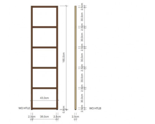 Decor Walther Wood HTL Полотенцедержатель напольный 43x166см, цвет: темный ясень. 0925485