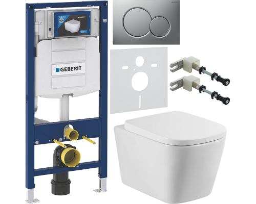 Комплект Унитаз подвесной BelBagno Albano BB120CHR + Крышка BB120SC с микролифтом + Инсталляция Geberit Duofix UP 320 111.300.00.5 + Кнопка Sigma 01 115.770.JQ.5 лакированная, матовый хром + Крепления 111.815.00.1 к стене + Шумоизоляция 156.050.00.1
