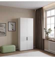 Шкаф для одежды DIWO Краснодар, 90x200x43 см, двуxдверный, белый, ручка черная