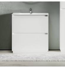 Тумба с раковиной Sancos Libra Floor 80 белый глянец, белая раковина CN7005