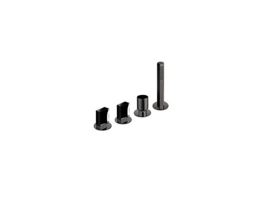 Fantini Venezia Смеситель для ванны, набортный, 4 отв., без излива, цвет: Matt Gun Metal PVD. 29 P5 N448,  29 P5 N467S