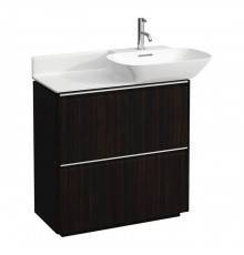 Laufen INO Тумба под раковину 77x35x78см, напольная, 2 ящика, ручки из анодированного алюминия, цвет: темный вяз. 8.1330.1.000.104.1,  4.0300.2.110.263.1