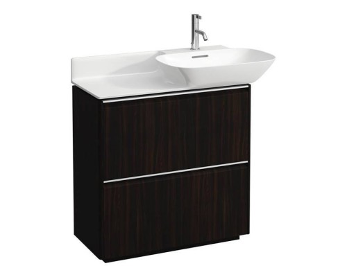 Laufen INO Тумба под раковину 77x35x78см, напольная, 2 ящика, ручки из анодированного алюминия, цвет: темный вяз. 8.1330.1.000.104.1,  4.0300.2.110.263.1