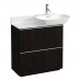 Laufen INO Тумба под раковину 77x35x78см, напольная, 2 ящика, ручки из анодированного алюминия, цвет: темный вяз. 8.1330.1.000.104.1,  4.0300.2.110.263.1