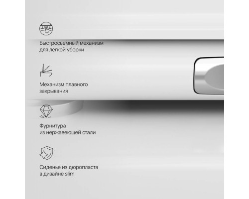 C50A1700SC Унитаз подвесной, безободковый, с быстросъемным сиденьем микролифт C50A1700SC Унитаз подвесной, безободковый, с быстросъемным сиденьем микролифт