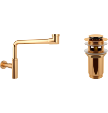 Комплект Wellsee Drainage System 182126001 с донным клапаном с переливом, золото