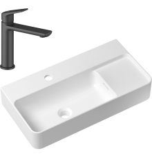 Комплект Раковина Lavinia Boho Bathroom Sink Slim 33311011 + Смеситель Wellsee ICON! for life 182302000 матовый черный