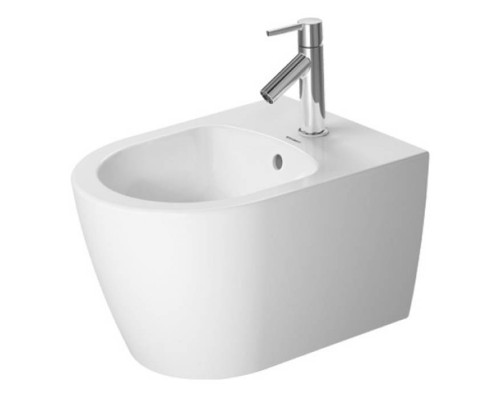 Duravit ME by Starck Биде подвесное компакт с перел., с 1 отв. под смес., вкл. крепление Durafix, 37x48см, цвет: белый. 2290150000