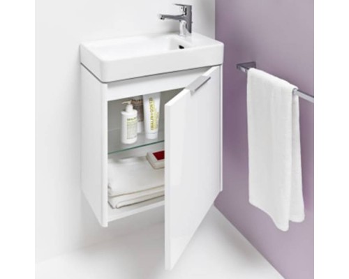 Laufen Base Тумба с раковиной, 47x26.5x53см., с 1 дверью, петли слева, органайзер для ящика, цвет: белый матовый. 8.1595.5.000.104.1,  4.0210.1.110.260.1