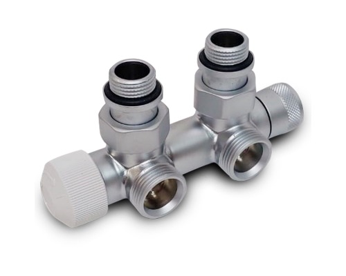 Узел нижнего подключения термостатический SR Rubinetterie угловой 1/2 х3/4 Е Хром матовый (Правый) 0684-1500CSE0