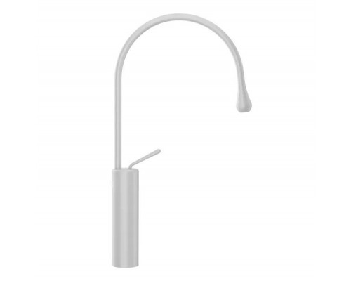 Gessi Goccia Смеситель для раковины на 1 отверстие, высокий, излив 244мм R=125, с фиксированным носиком, цвет: белый. 33810#279