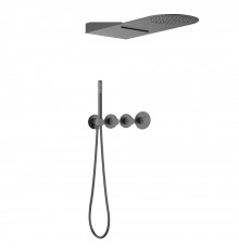 Душевой комплект Timo Saona SX-2350/18SM С ВНУТРЕННЕЙ ЧАСТЬЮ, с термостатом, черное золото