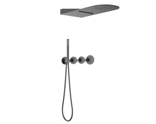 Душевой комплект Timo Saona SX-2350/18SM С ВНУТРЕННЕЙ ЧАСТЬЮ, с термостатом, черное золото