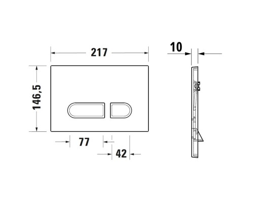 Duravit DuraSystem Клавиша смыва для унитаза, механический смыв, пластик, цвет: хром. WD5008021000