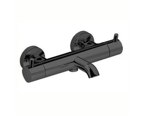 Cisal Less Minimal Смеситель термостатический настенный для ванны/душа с ручной лейкой,держателем и шлангом, цвет: черный матовый. LNT2301640